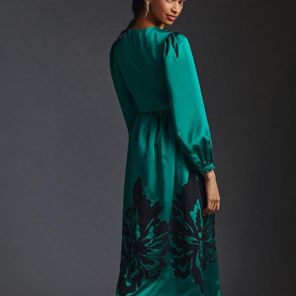 Anthropologie Nikasha Embroidered Satin Dress - Picture 4 of 7